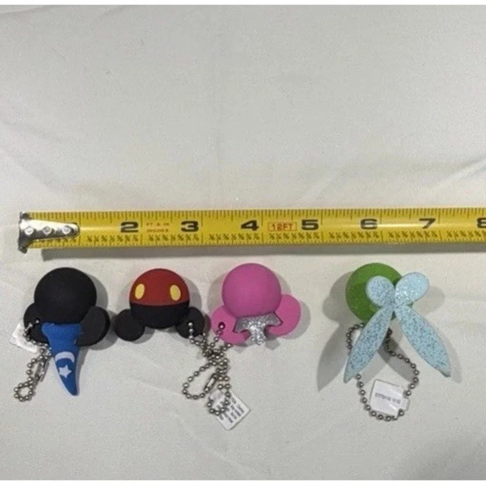 4-DISNEY Tiny Ball Key Chains  Minnie & Mickie  Mouse,Tinkerbell
